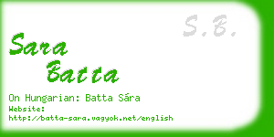 sara batta business card